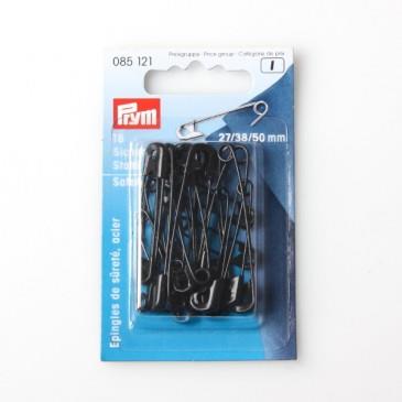 Prym Black Safety Pins. Assorted sizes.