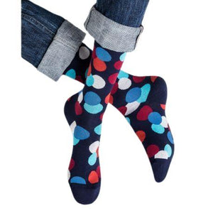 Bleuforet Men's Circle Pattern Cotton Socks