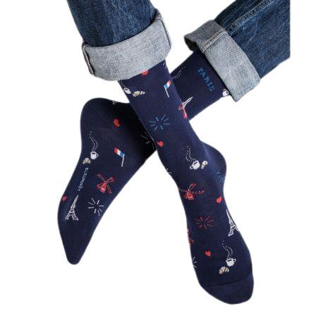 Bleuforet Men's Collection French Motif Cotton Socks