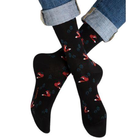 Bleuforet Men's Collection Fox Pattern Socks